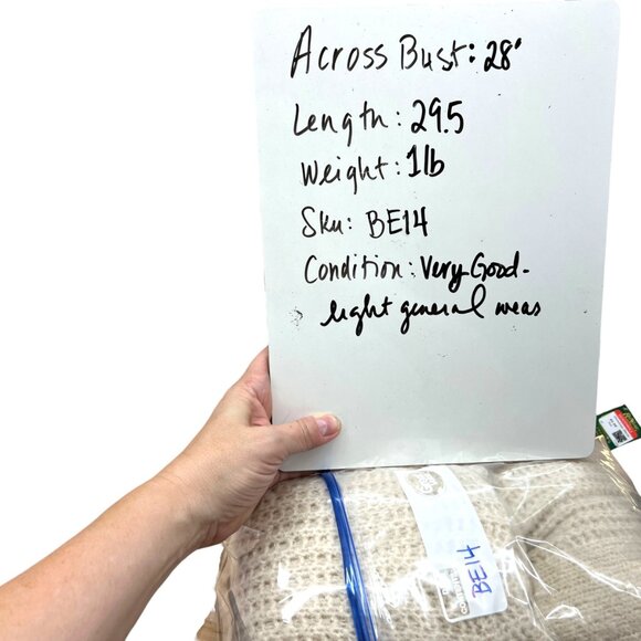 Dreamers Chunky Open Front Knit Cardigan Sweater Cream Size Medium - Picture 10 of 10